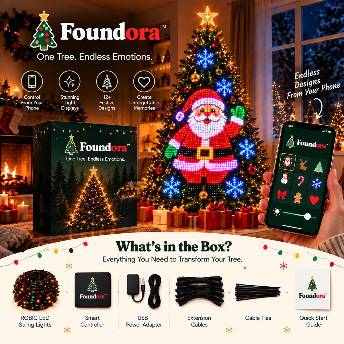 Smart LED Christmas Tree Lights – Foundora™