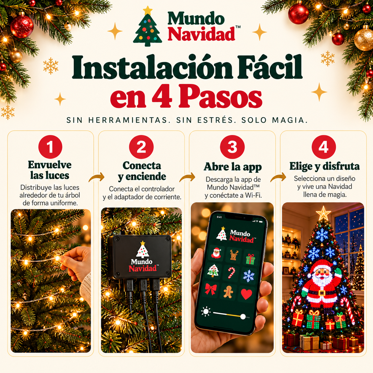 Luces Inteligentes para Árbol de Navidad – Mundo Navidad™