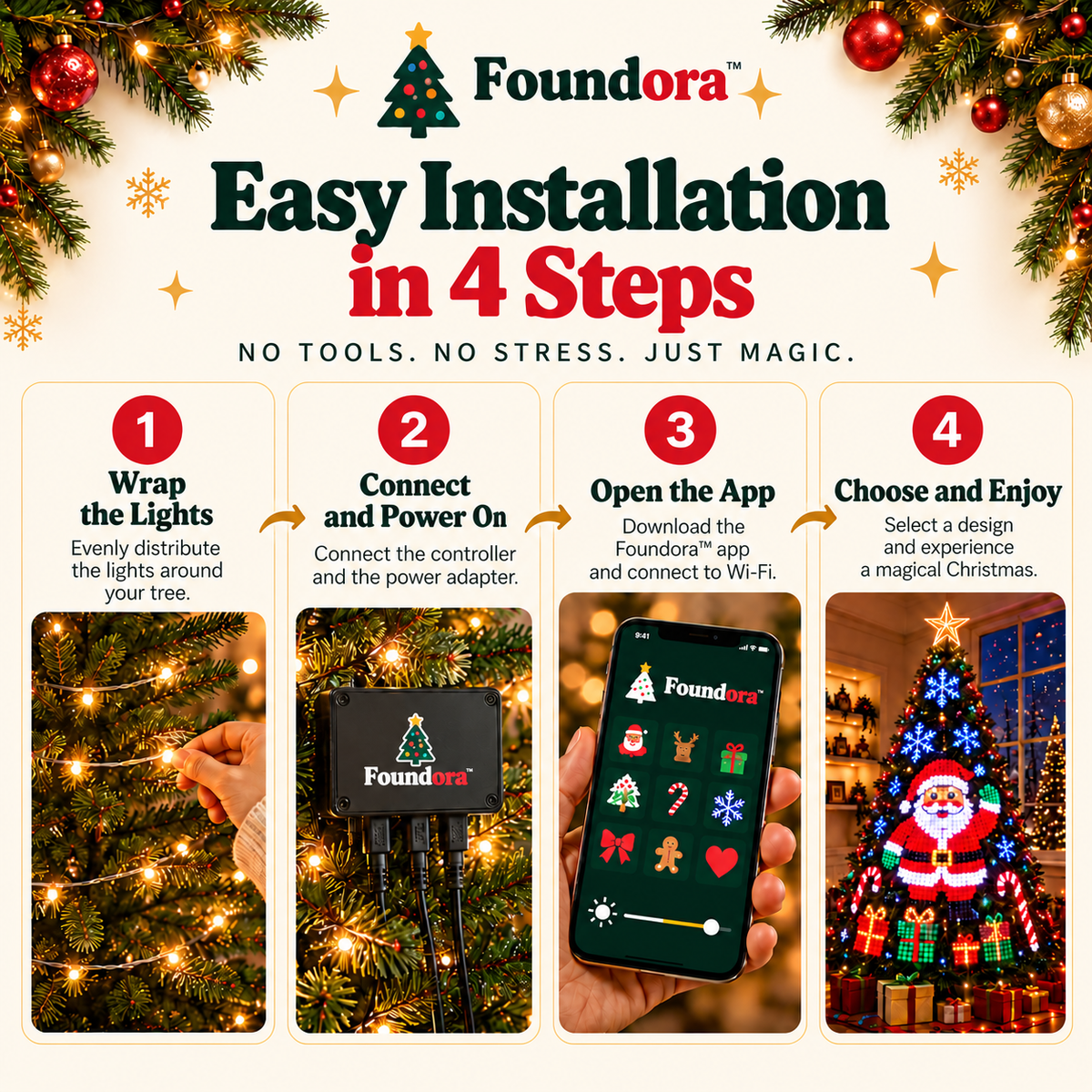 Smart LED Christmas Tree Lights – Foundora™
